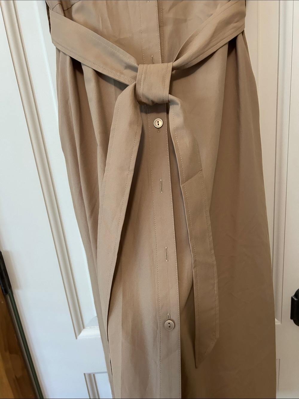 Brochu Walker Fia Neutral Taupe Button-Front Belted Midi Shirt Dress the quality - Picture 5 of 9
